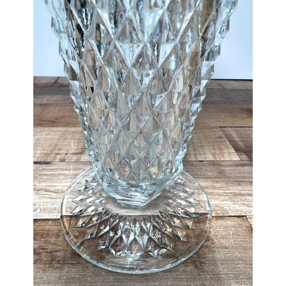 Vintage Crystal glass diamond pattern vase Art Deco - Picture 4 of 6